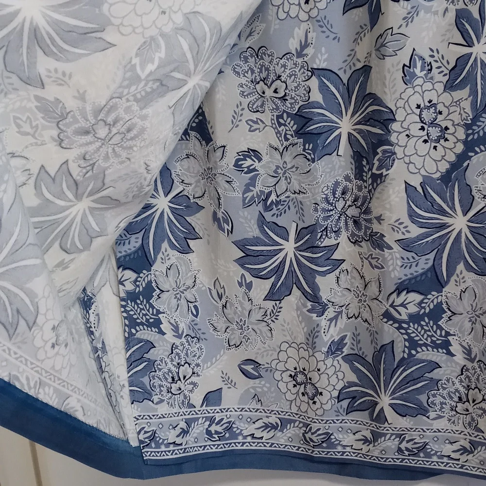 💙Talbots💙 - Blue/White Floral Linen Blend Maxi Wrap Skirt